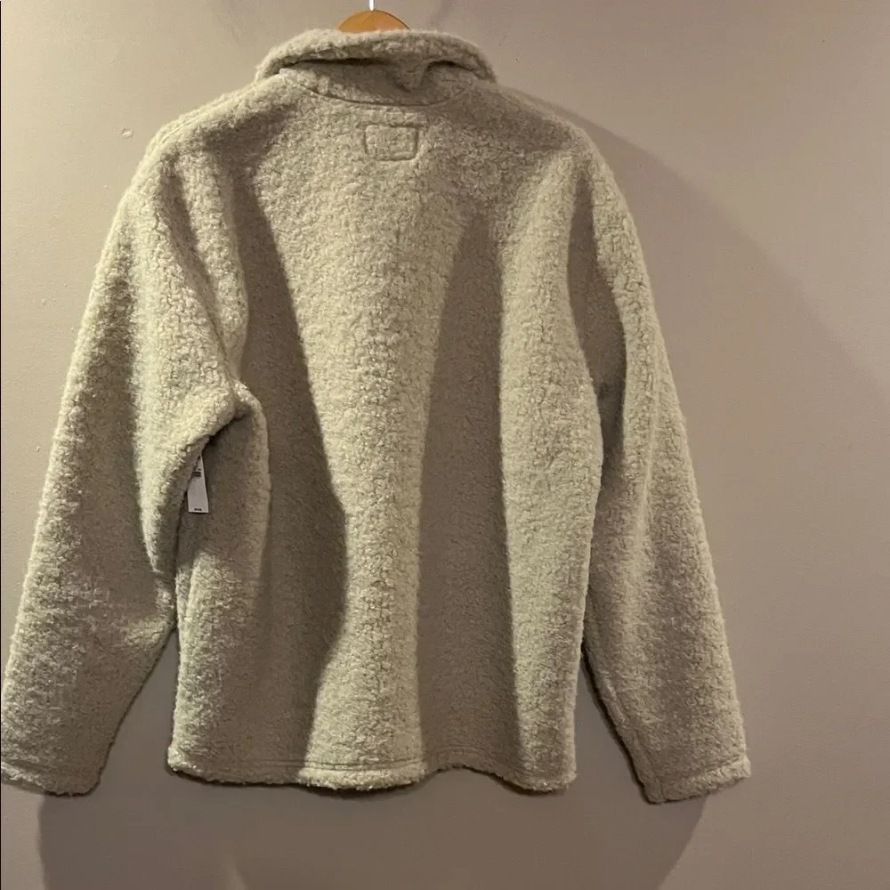 Old Navy Beige Fleece Teddy Sweater - Picture 8 of 10